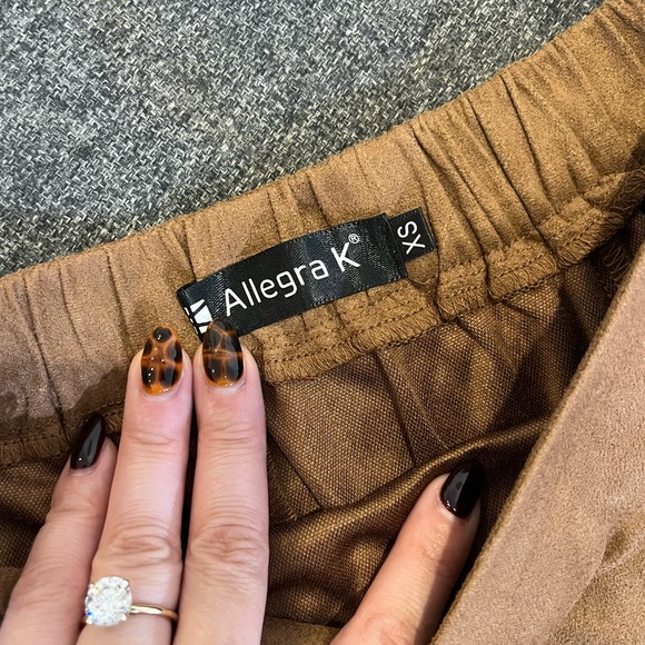 Allegra K Women's Faux Suede A-Line Elastic Back Retro Work Fall Midi Skirt XS - Picture 4 of 11